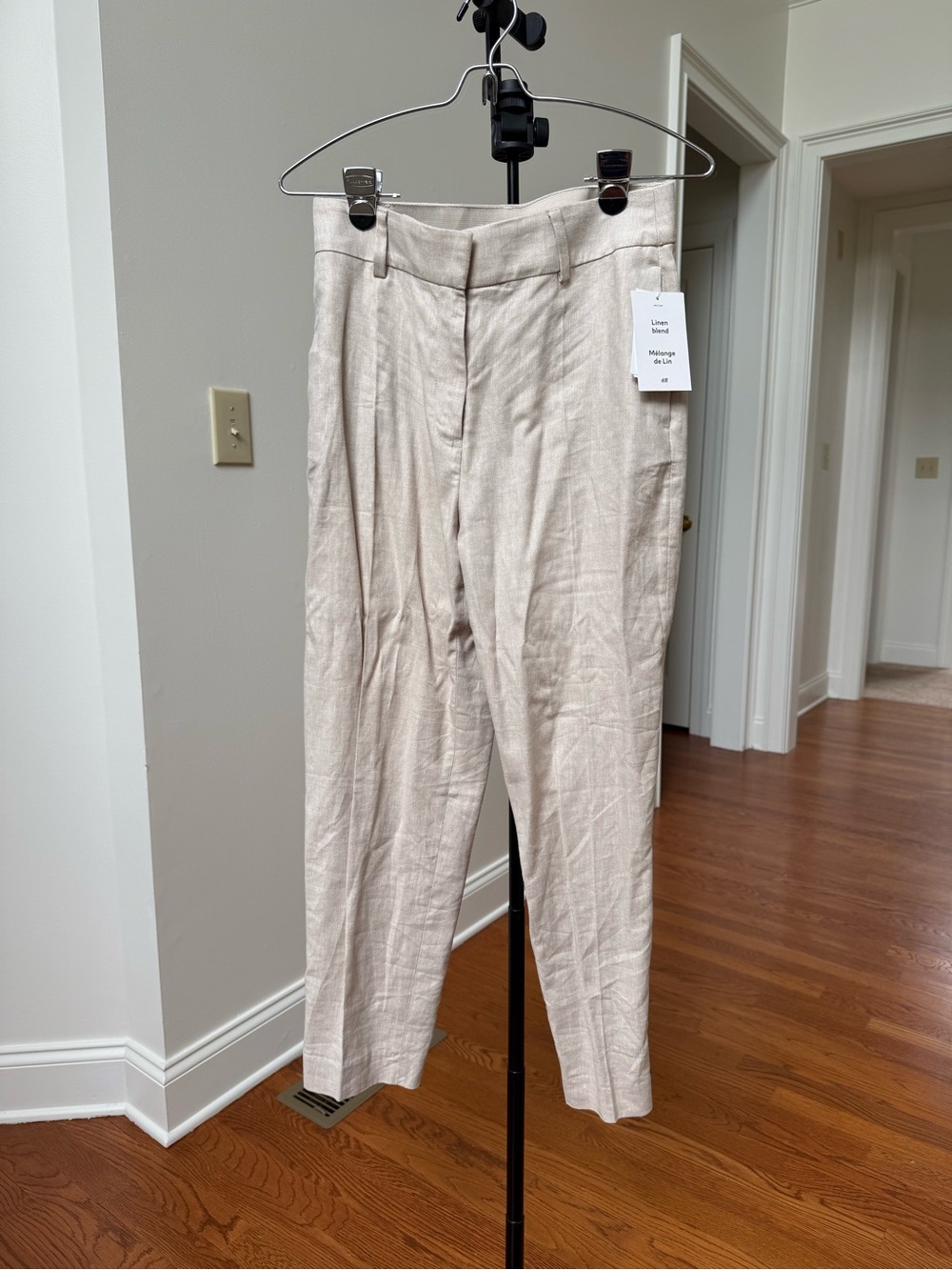H&M Light Beige Linen-Blend Pants